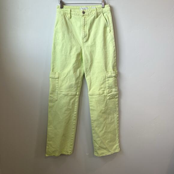 KanCan Signature 90s Straight Cargo Stretch Neon Pants Size 26 - Picture 3 of 10